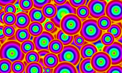 Amazing Multi-color of Playful Chaotic Circles Pattern for Abstract Backdrop