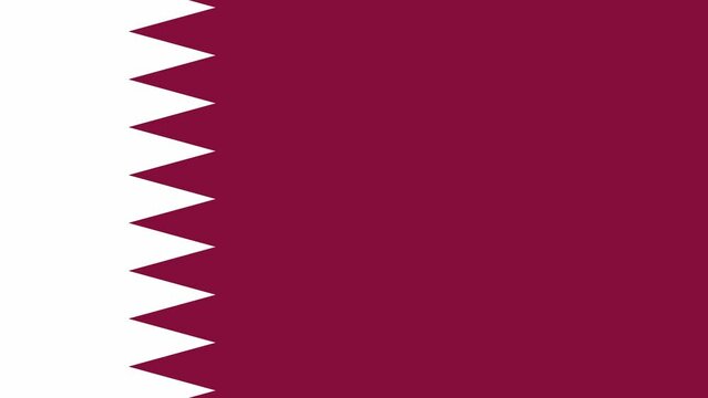 Flag of Qatar moving sideways, slow motion, close-up
