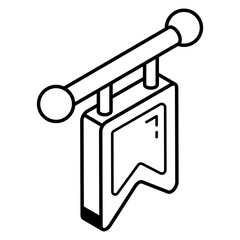 A flaglet pennant line icon download