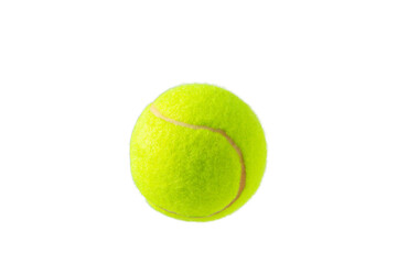 green tennis ball isolated on a white background