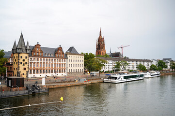 Naklejka na ściany i meble Cityscape of Frankfurt downtown, Germany