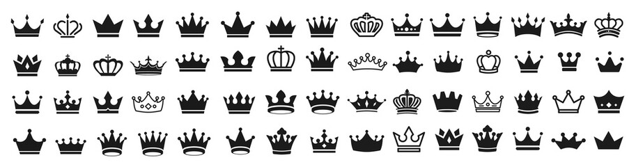 Crown king mega icon set © 4zevar