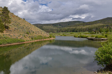 scenic lake with Rocky Mountains view in Rounds Park (Breckenridge, CO)