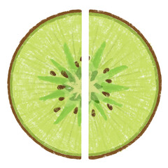 kiwi fruit drawing in fractions 1 part 2