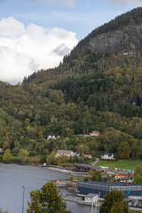 Obraz premium small village by the sea which is located on Fister Norway