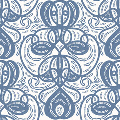 Seamless pattern with arabesques in retro style. Vector illustration.