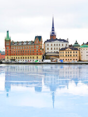 Fototapeta premium View of Stockholm, Sweden in the morning in winter.