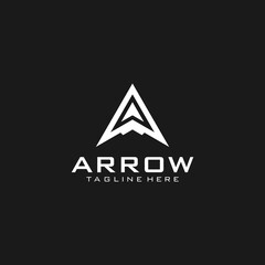 Arrow pointing to mountain logo outdoor clothing hunting gear logo design