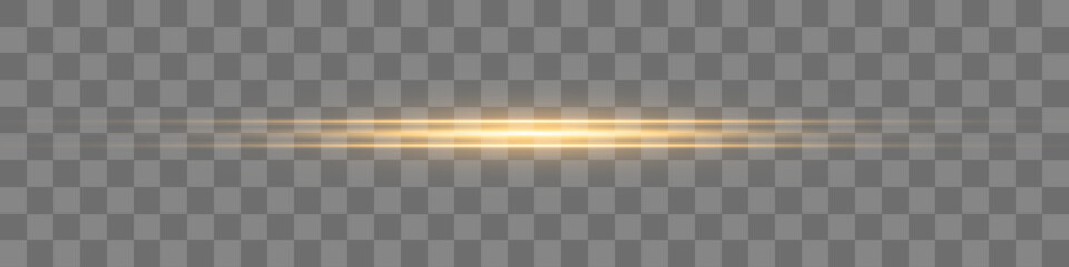 Golden line with light effects. Isolated on a transparent background. Vector illustration, eps 10. © Hanna