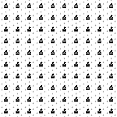 Square seamless background pattern from black vote symbols are different sizes and opacity. The pattern is evenly filled. Vector illustration on white background