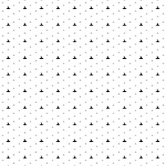 Square seamless background pattern from geometric shapes are different sizes and opacity. The pattern is evenly filled with small black witch hat symbols. Vector illustration on white background