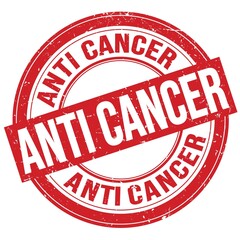 ANTI CANCER text written on red round stamp sign