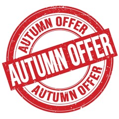 AUTUMN OFFER text written on red round stamp sign