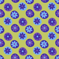 Seamless floral summer pattern. Small little blue and purple flowers on yellow  background. Wrapping and gift paper and surface textile