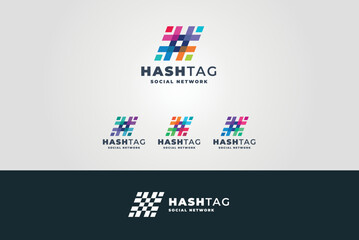 Fototapeta premium Hashtag - Social Network Logo