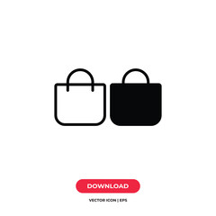 Shopping bag icon vector. Bag sign