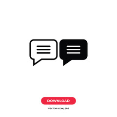 Comment icon vector. Message sign