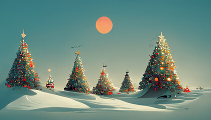 Fototapeta premium christmas tree in the snow