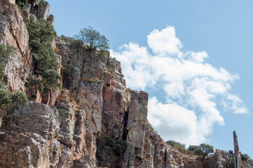 Fototapeta na wymiar stone mountain in the Estrecho del Hocino in Sierra de Alcaraz, Albacete. Spain