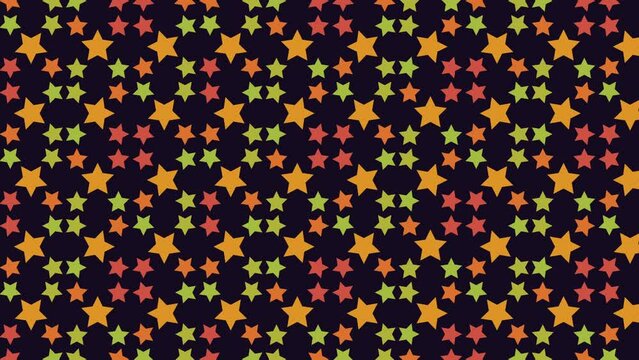 Seamless stars pattern moving background. 2d flat design animation 4K footage