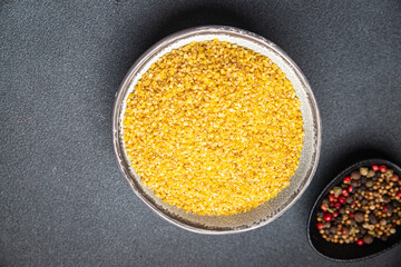 bulgur grain raw crop healthy meal food on the table copy space food background