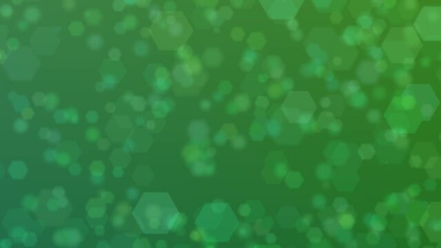 Motion graphics. Abstract background of forest green colors with hexagon shaped pattern