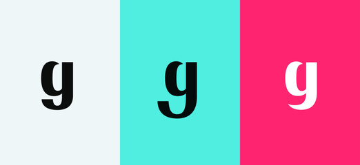 Set of letter G minimal logo icon design template elements