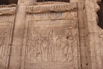 Pharaonic carvings at Khnum temple in Esna city, Luxor 