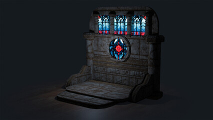digital 3d illustration of a church wall for concept are and illustration isolated