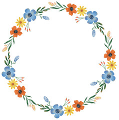 Obraz premium Elegant watercolor floral wreath