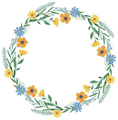 Fototapeta premium Elegant watercolor floral wreath