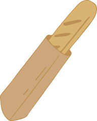 fresh crispy baguette in paper eco bag isolated loaf bread