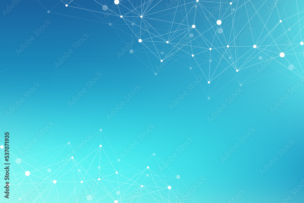 Aufkleber Geometric graphic background molecule and communication. Big data complex with compounds. Lines plexus, minimal array. Digital data visualization. Scientific cybernetic illustration.