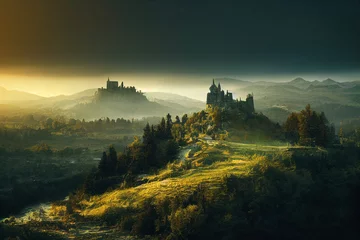 Keuken foto achterwand Fantasie landschap distant fantasy castle