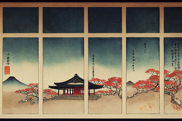 Japanese wood print 