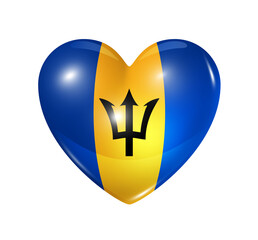 Love Barbados, heart flag icon