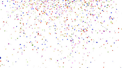 風に舞うメタリックな素材感の紙吹雪の3Dレンダリングによる透過画像