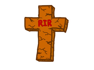 Wood cross on a transparent background.