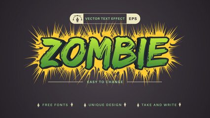 Zombie - Editable Text Effect, Font Style