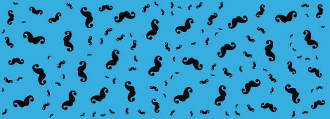 Mustache Pattern banner background  - fathers day background 