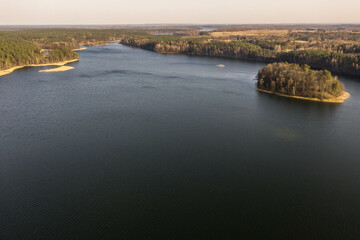 Drone photography of lake surrounded by forest