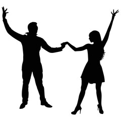 silhouettes of people dancing