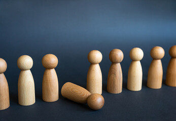 Man fell out of people line. Moral or physical exhaustion, teams weak link. Health problems....