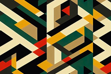 Abstract 2d geometric pattern design in Bauhaus style