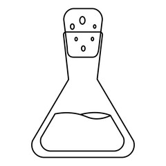 triangle bottle with liquid black line vector shape