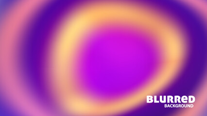 Abstract purple and violet background with yellow orange blurred rings