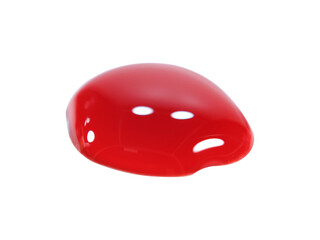 A drop of red ink, like a drop of blood.isolated on white background.