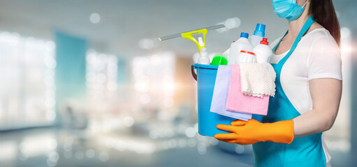 Cleaning or disinfection services of the premises of the interior of the house.