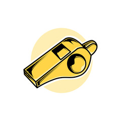 yellow whistle icon illustration design