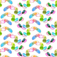 Fototapeta premium Pattern astratto con confetti multicolore isolati su sfondo bianco